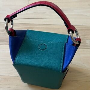 Jeff Wan Stylish Green and Blue Women's Handbag